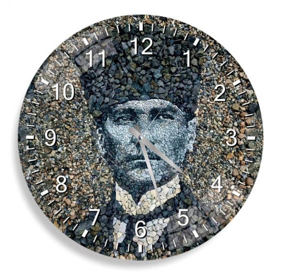 Atatürk Cam Saat - 60 cm